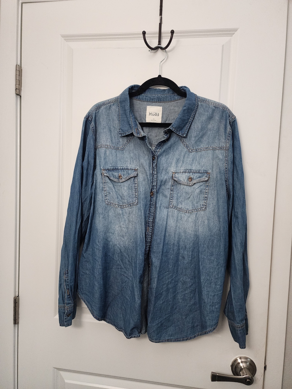 Mudd Denim Chambray  Button-Up Shirt - Picture 2 of 4